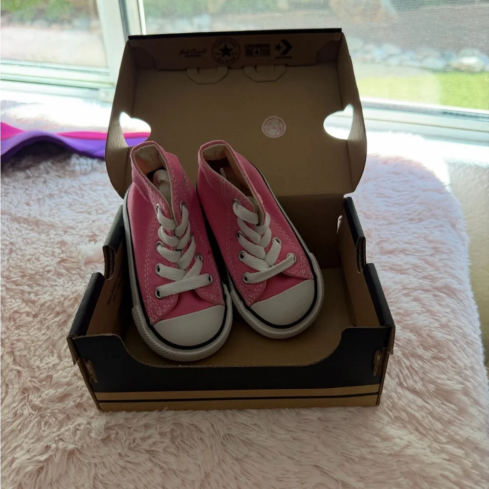 Converse Kids Pink High-Top Canvas Sneakers